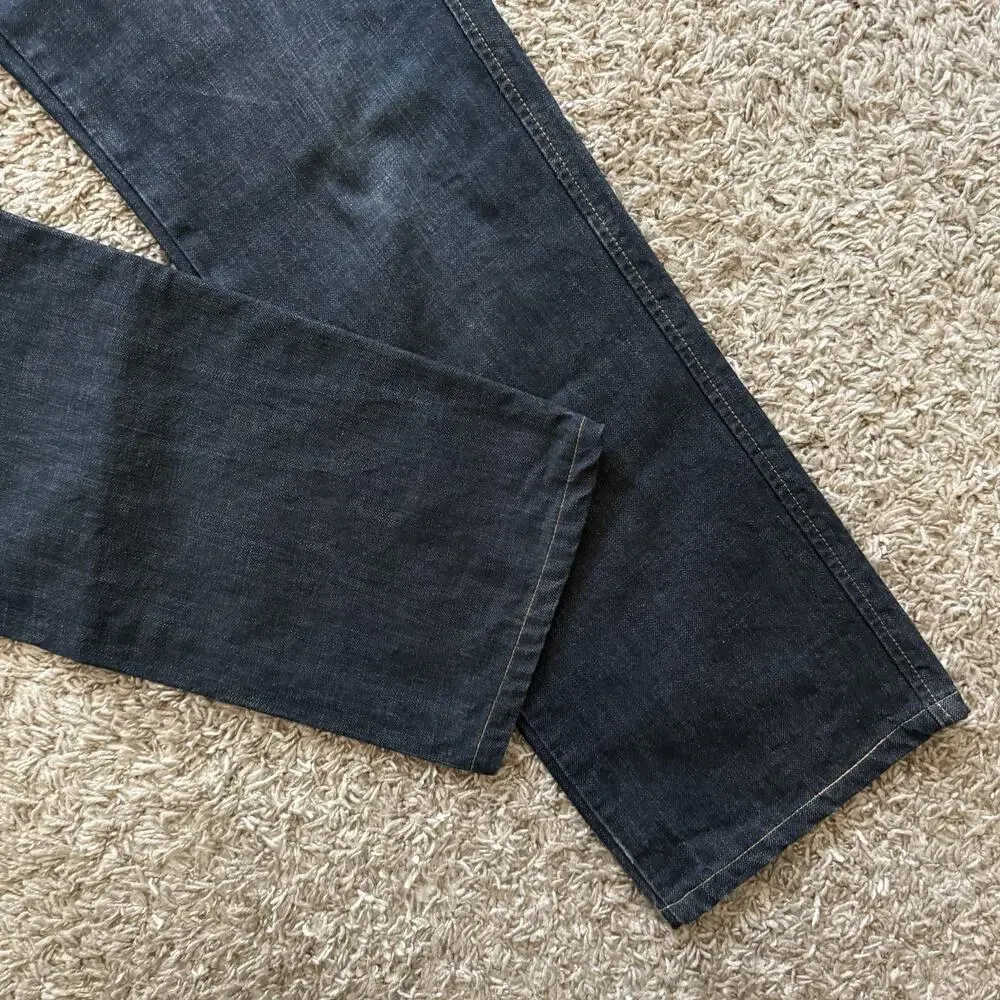 Vintage Energie Jeans Y2K Blue Denim Jeans Skull Embroidered Streetwear Size 34